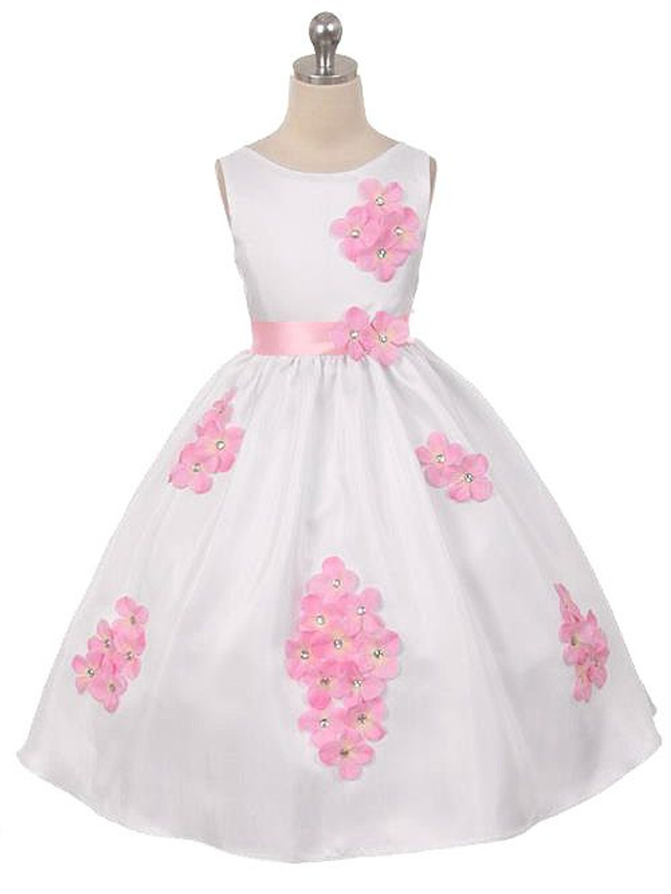 Pink Flower Petal Shantung Dress - Pink ...